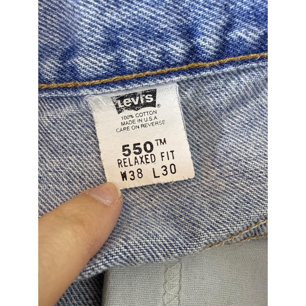 Levis Vintage 90's 550 Denim Jeans Men Size Waist 38 Length 30 Red Tab‎ USA - Picture 11 of 12